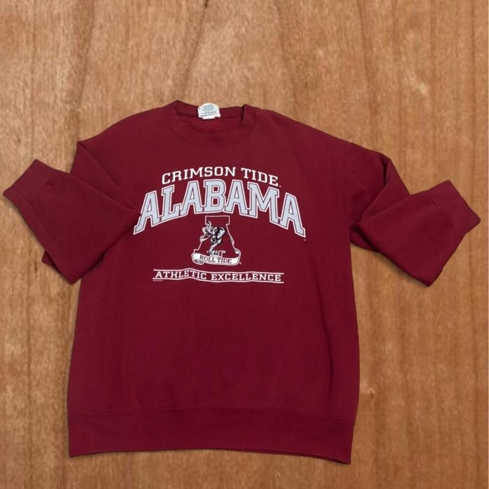VIntage 1991 Univ of Alabama (Size: Large) Crimson Y2K logo sweatshirt